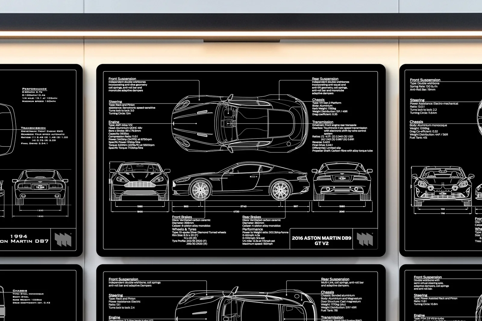 2016 Aston Martin DB9 GT V2, close on the workshop wall